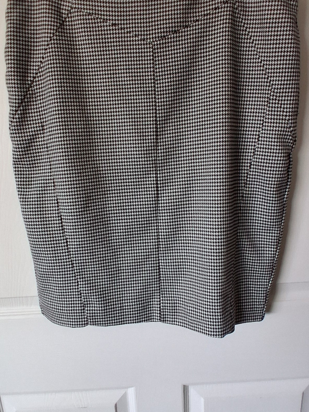 Worthington Women's Houndstooth Midi Skirt Black & White Size 12 Like New